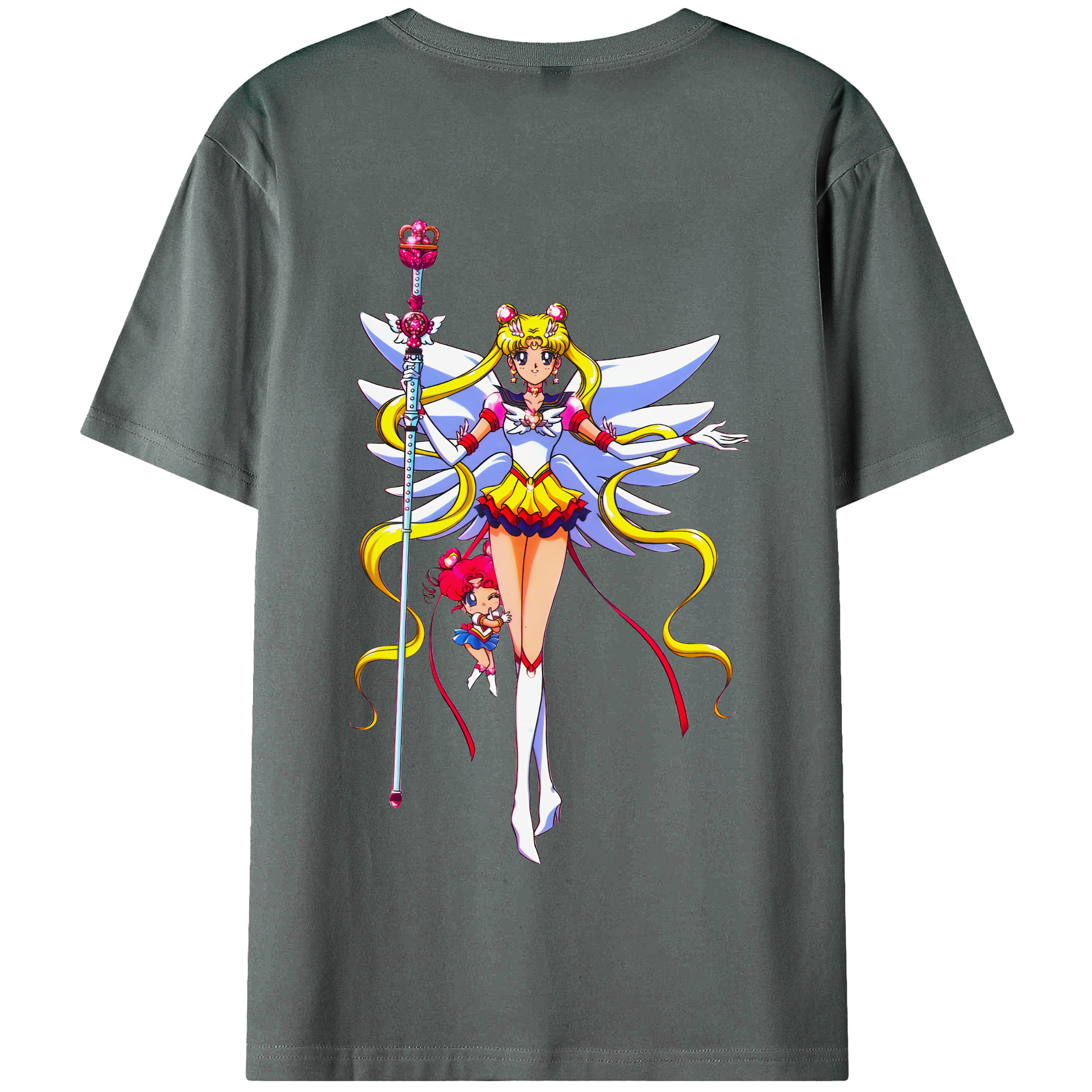 （画像用） 美少女戦士セーラームーン 月野 うさぎ つきの うさぎ Sailor Moon Tsukino Usagi 綿100％半袖Tシャツ（背面プリント）